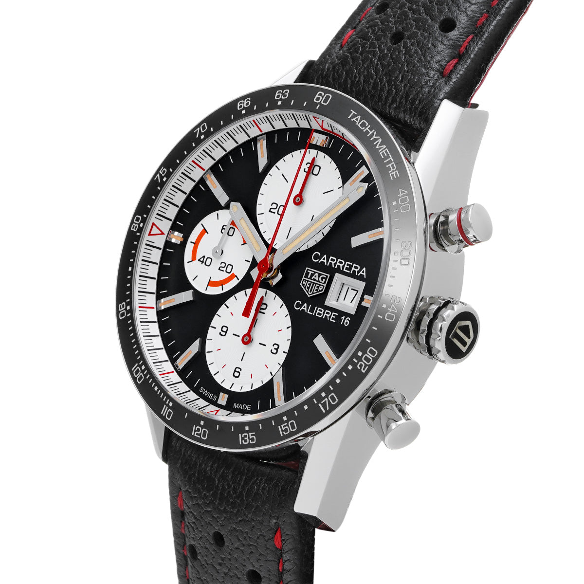 CARRERA Calibre 16 Chronograph CV201AP.FC6429 Black/White TAG HEUER Men's [Pre-Owned]