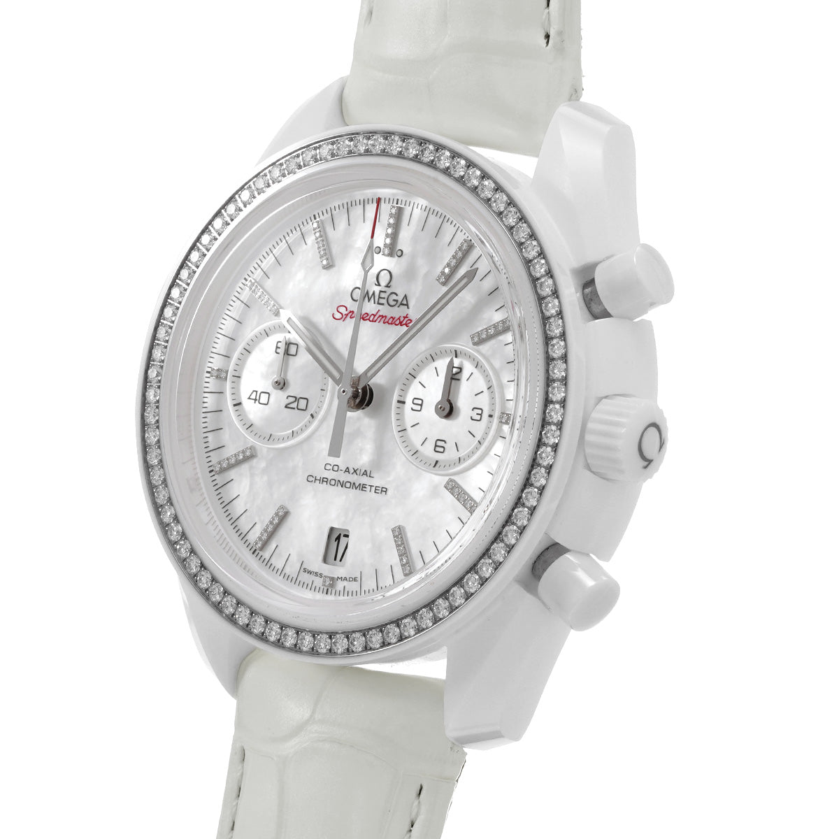Speedmaster Dark Side of the Moon 311.98.44.51.55.001 White MOP/Diamond OMEGA Ladies [Pre-Owned].