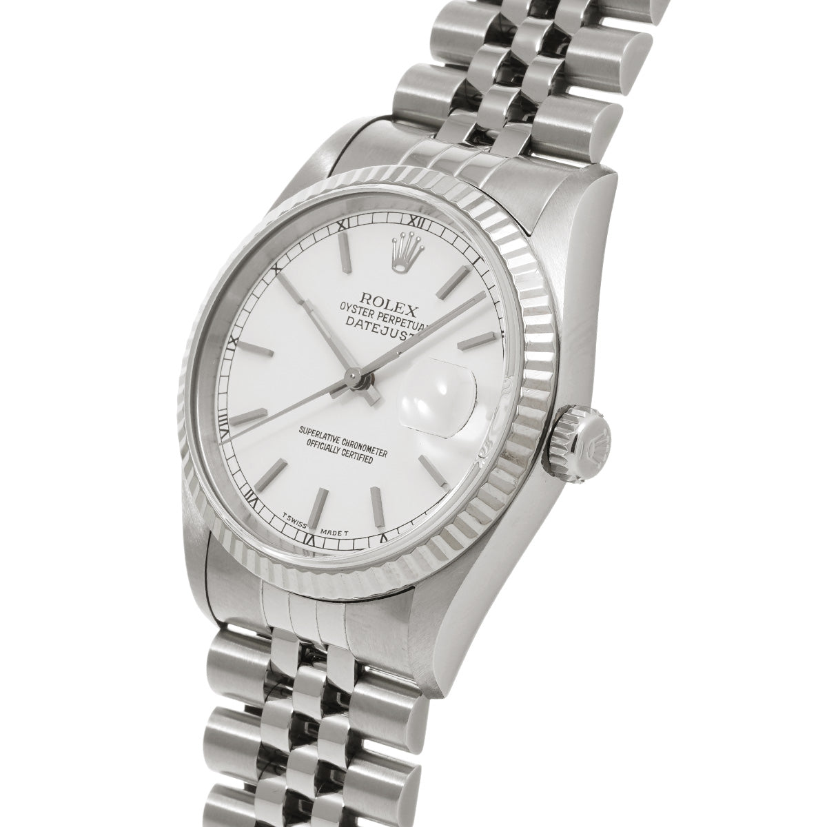 DATE JUST 16234 U (manufactured circa 1997) White ROLEX Men's [Pre-Owned].