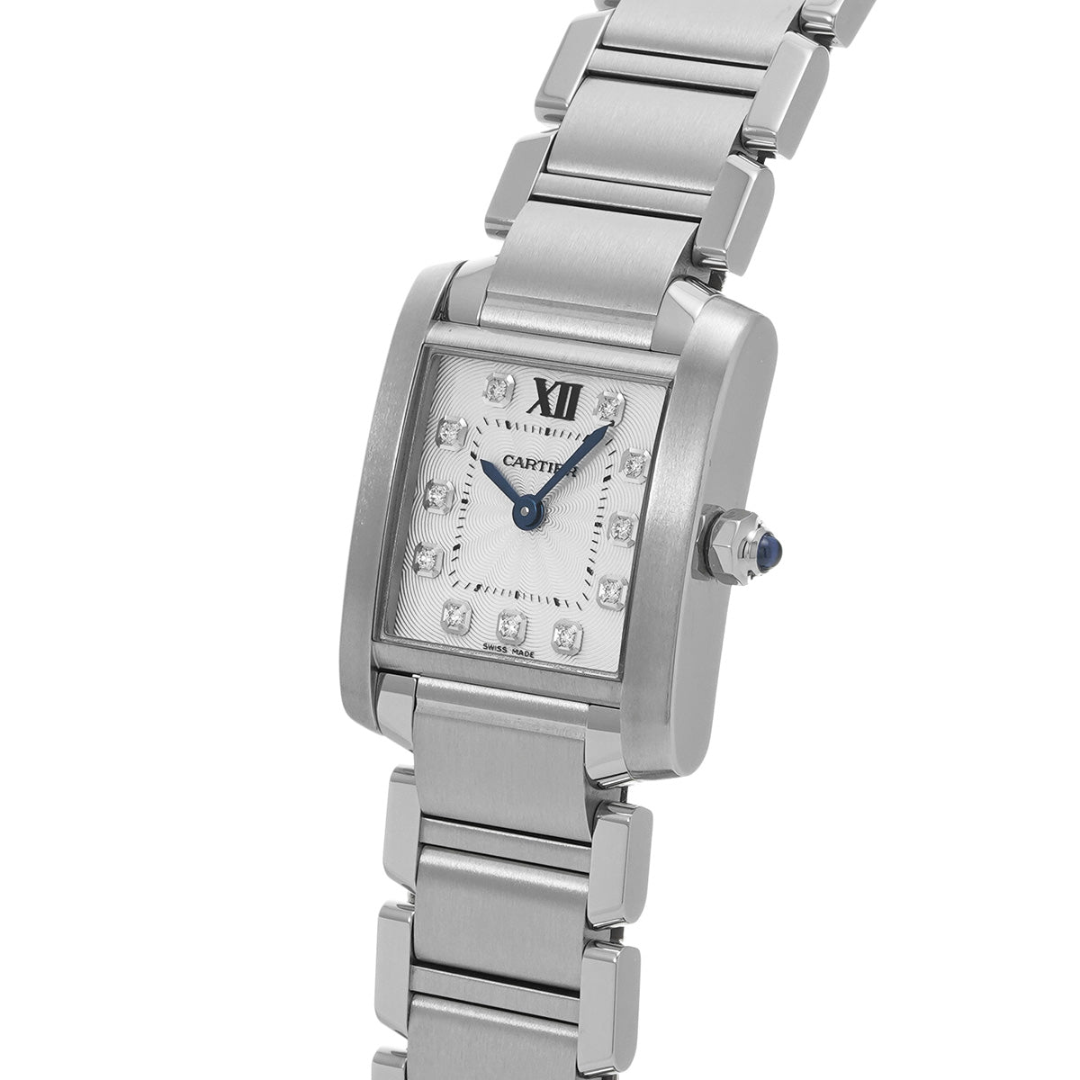 Tank Francaise SM WE110006 Silver / Diamonds CARTIER Ladies [Pre-owned]