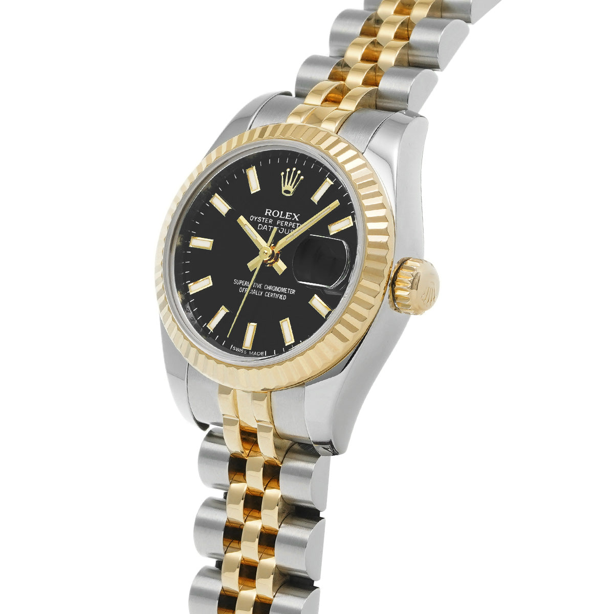 DATE JUST 179173 Random Serial Black ROLEX Ladies [Pre-owned].