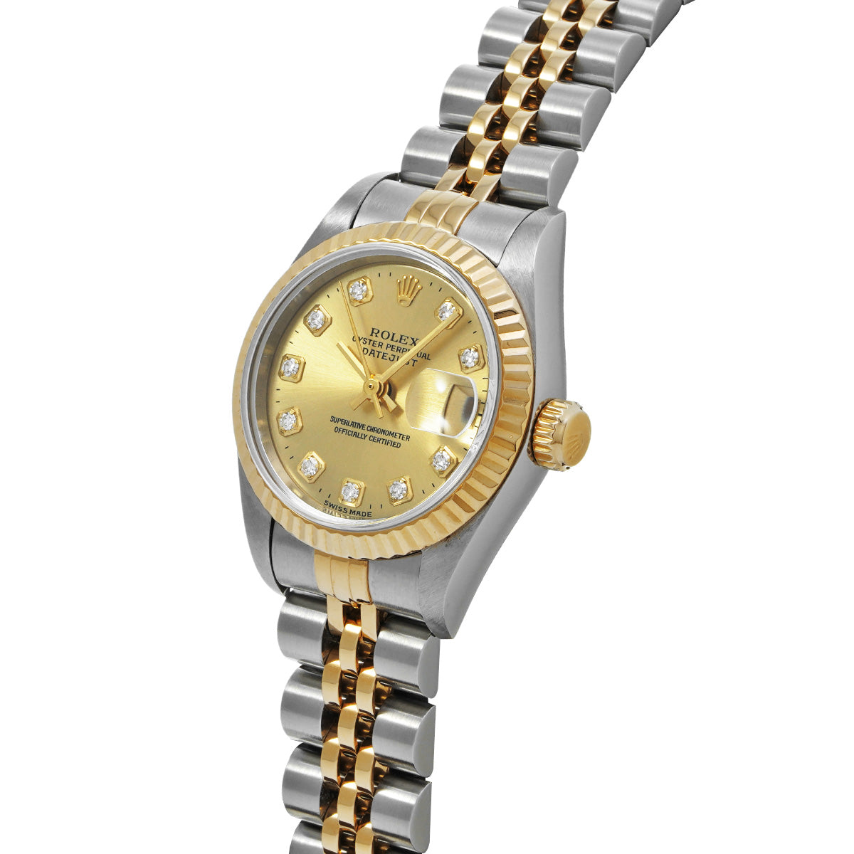 DATE JUST 69173G W (made around 1994) Champagne/Diamond ROLEX Ladies [Pre-Owned].