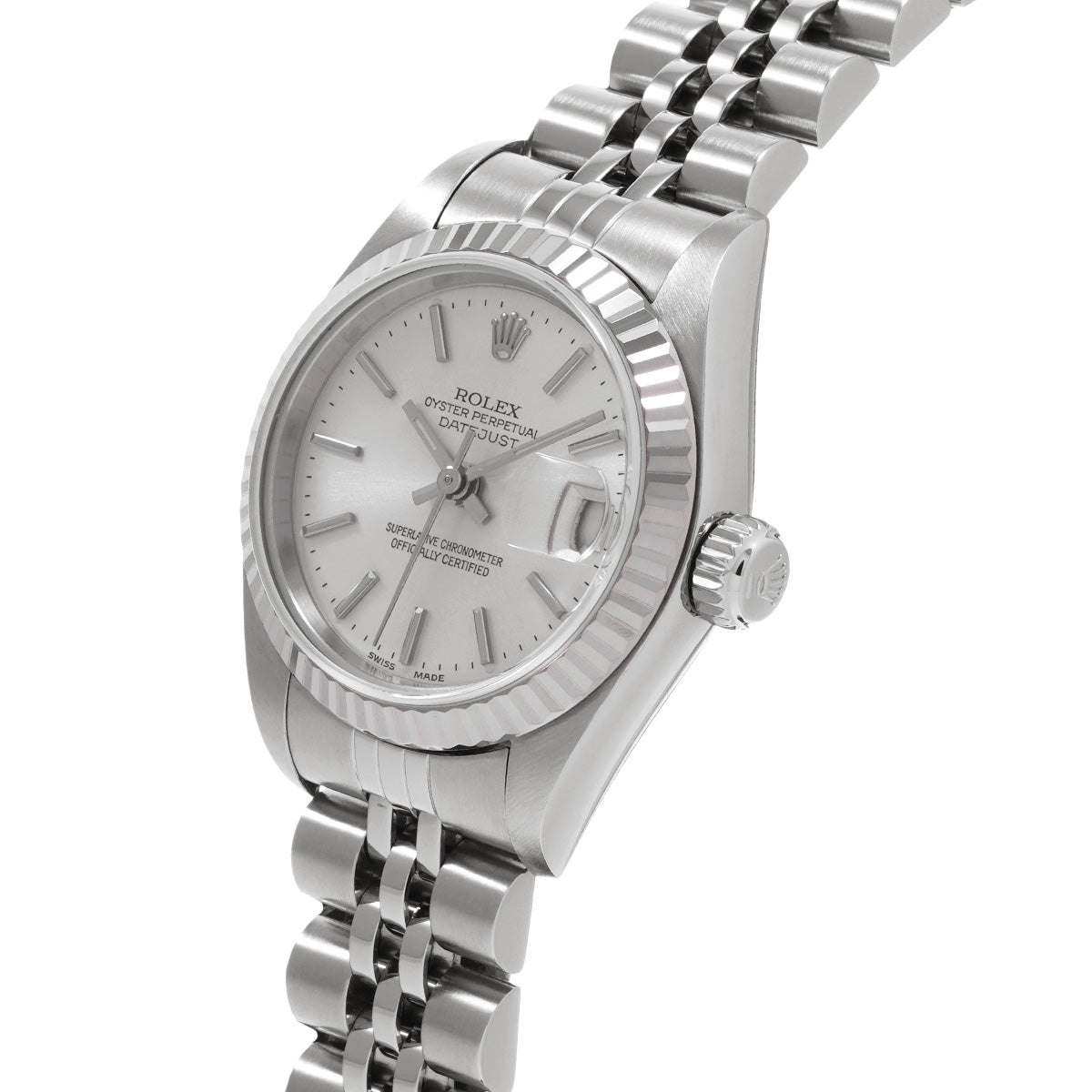 DATE JUST 79174 Y (manufactured circa 2003) Silver ROLEX Ladies [Pre-owned].