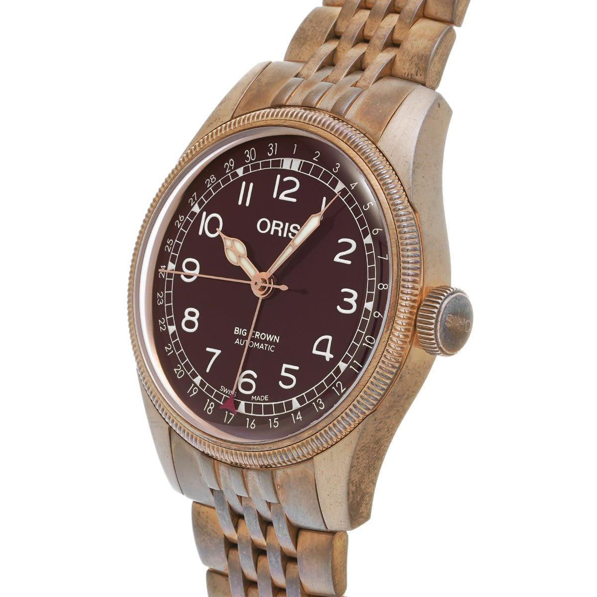 Big Crown Bronze Pointer Date 01 754 7741 3168-07 8 20 01 Red ORIS Mens [Pre-Owned].