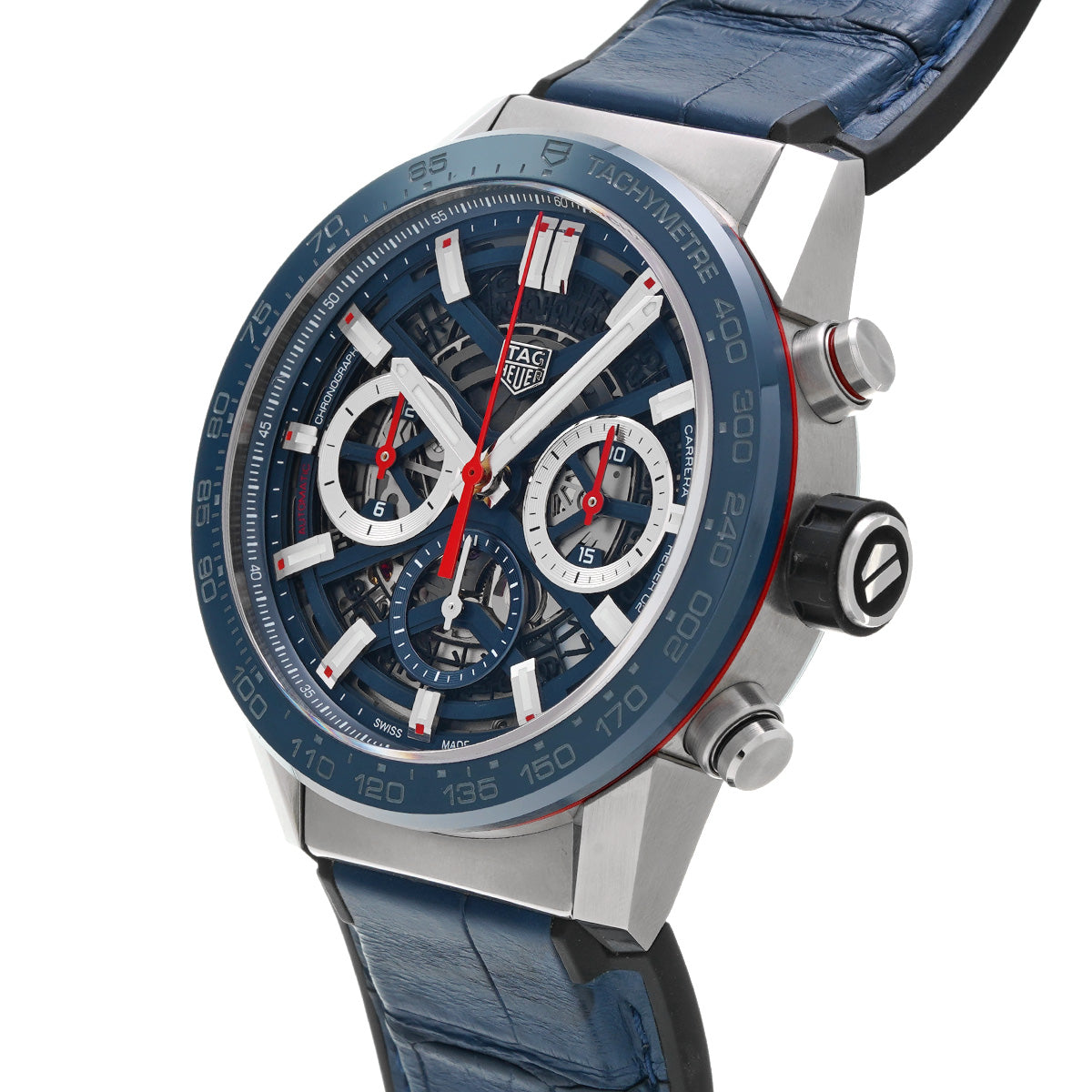 CARRERA Calibre Heuer 02 Chronograph CBG2011.FC6430 Blue TAG HEUER Men's [Pre-Owned].