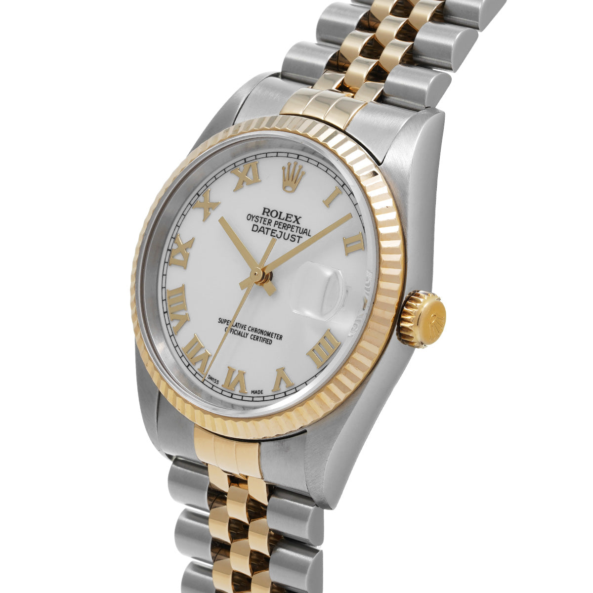 DATE JUST 16233 P (made around 2000) White ROLEX Men's [Pre-Owned].