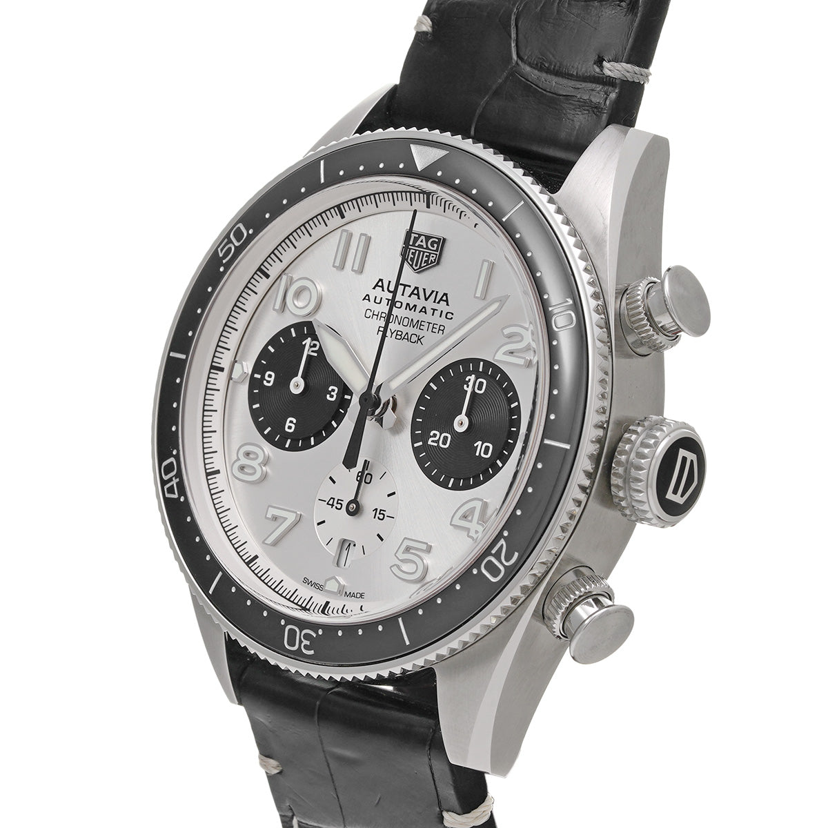 Autavia Calibre Heuer 02 Flyback Chronograph Chronometer CBE511B.FC8279 Silver/Black TAG HEUER Mens [Pre-Owned]