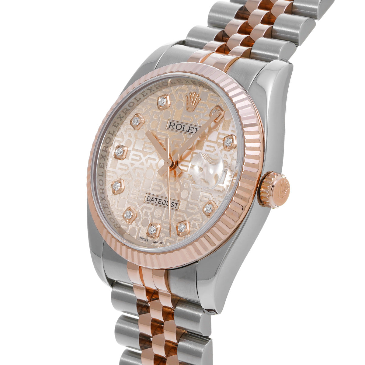 DATE JUST 116231G D (manufactured circa 2005) Pink Computer/Diamond ROLEX Men's [Pre-Owned].