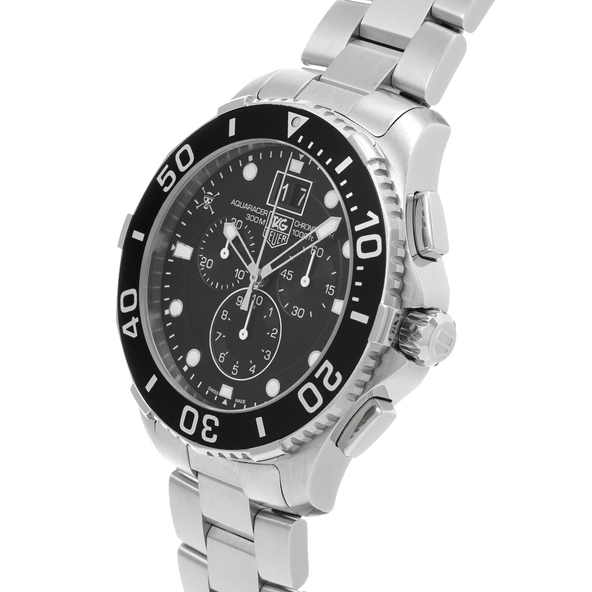 Aquaracer Quartz Chronograph One Piece CAN1012.BA0821 Black TAG HEUER Men's [Pre-Owned].
