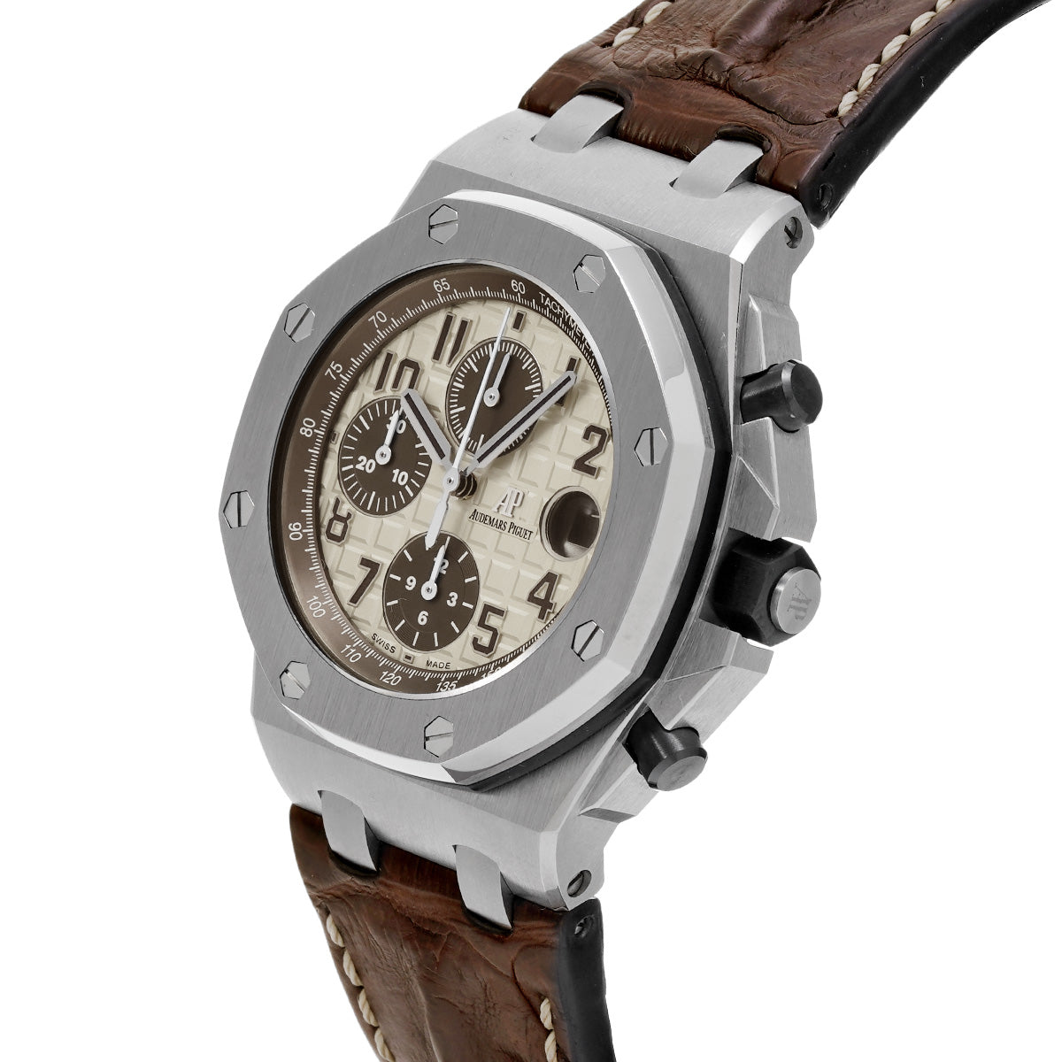 Royal Oak Offshore Chronograph 26470ST.OO.A801CR.01 Ivory/Brown AUDEMARS PIGUET Men's [Pre-owned]