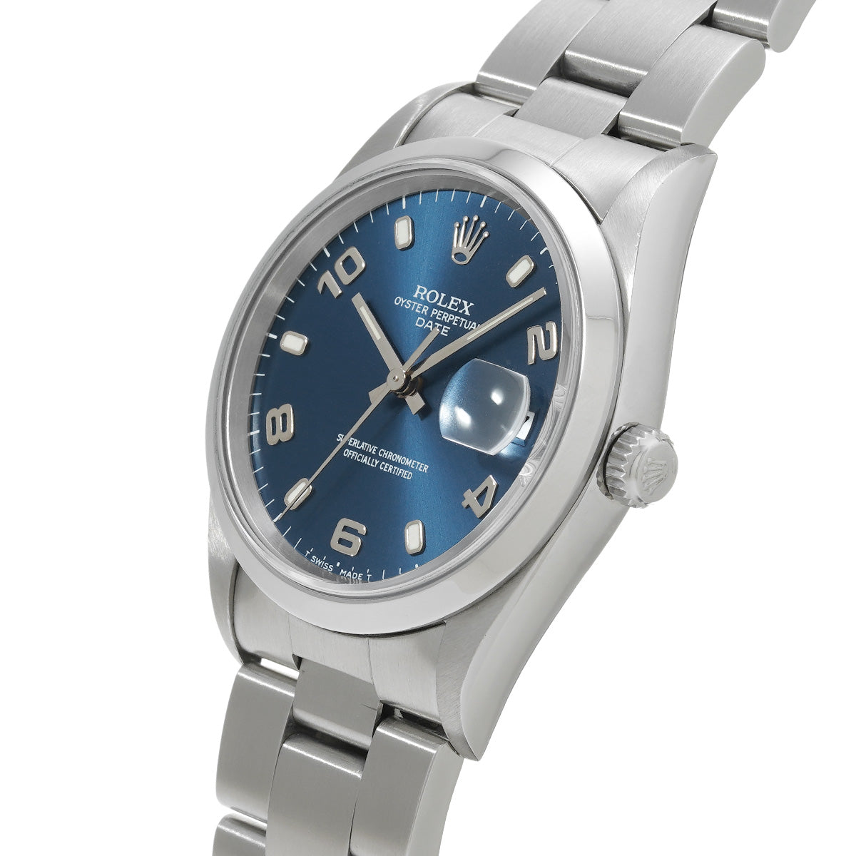 Oyster Perpetual Date 15200 U (manufactured circa 1998) Blue ROLEX Men's [Pre-Owned].