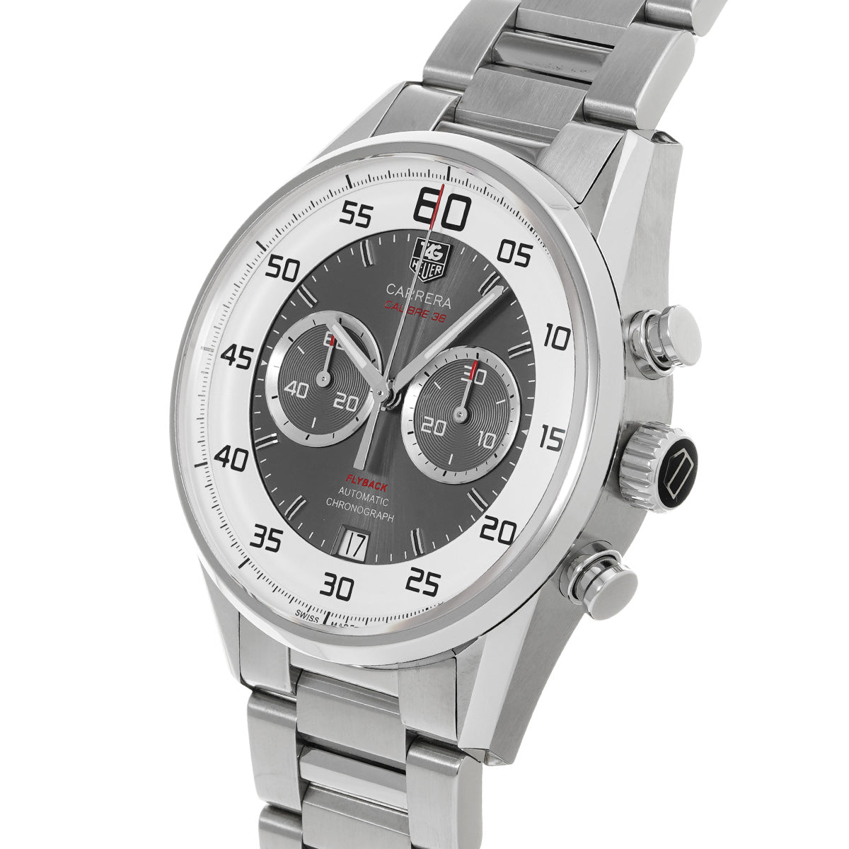 CARRERA Calibre 36 Chronograph Flyback CAR2B11.BA0799 Gray/Silver TAG HEUER Mens [Pre-Owned]