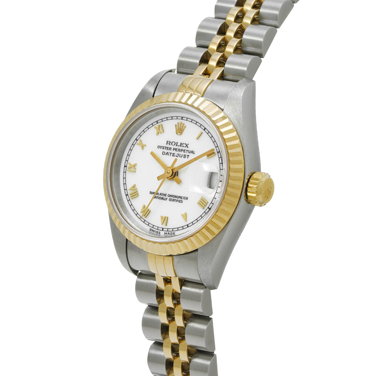 DATE JUST 69173 U (manufactured circa 1997) White ROLEX Ladies [Pre-Owned].