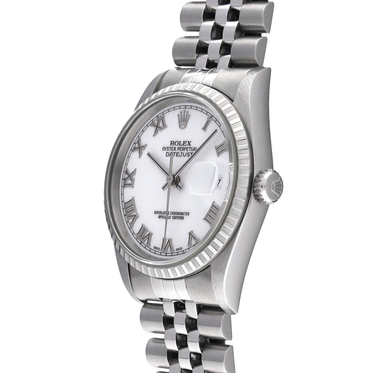 DATE JUST 16220 A (manufactured circa 1999) White ROLEX Men's [Pre-Owned].