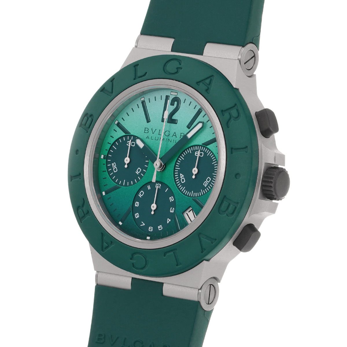 Aluminum Chronograph BB40ATCH Green BVLGARI Men's [Pre-Owned].