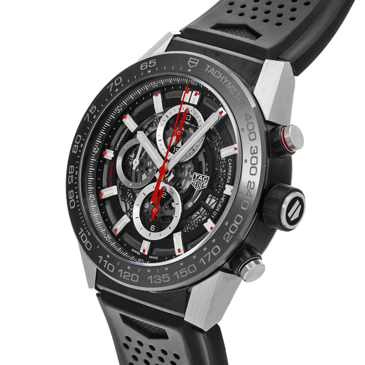 CARRERA CALIBRE HEUER 01 Chronograph CAR2A1Z.FT6044 Black TAG HEUER Men's [Pre-Owned].