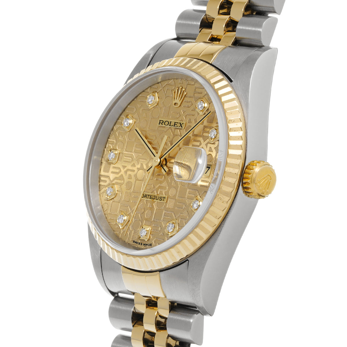 16233G Datejust P (made around 2001) Champagne Computer/Diamond ROLEX Men's [Pre-Owned].