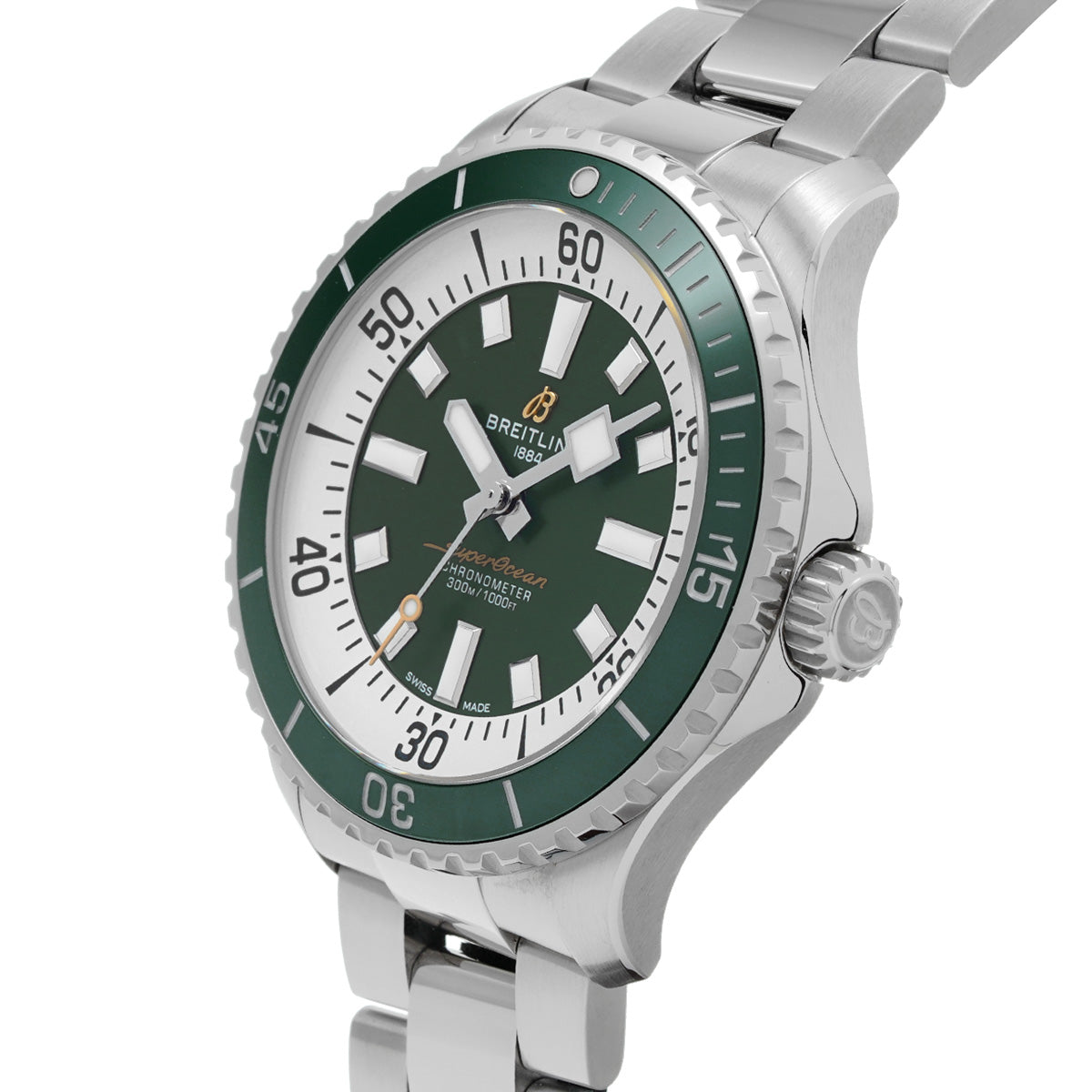Super Ocean Automatic 44 A17376A31L1A1 Green BREITLING Men's [Pre-Owned].