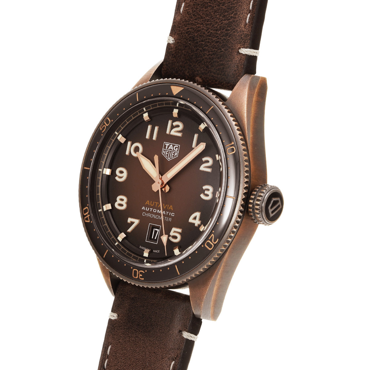 Autavia Calibre 5 COSC WBE5191.FC8276 Brown TAG HEUER Men's [Pre-Owned].