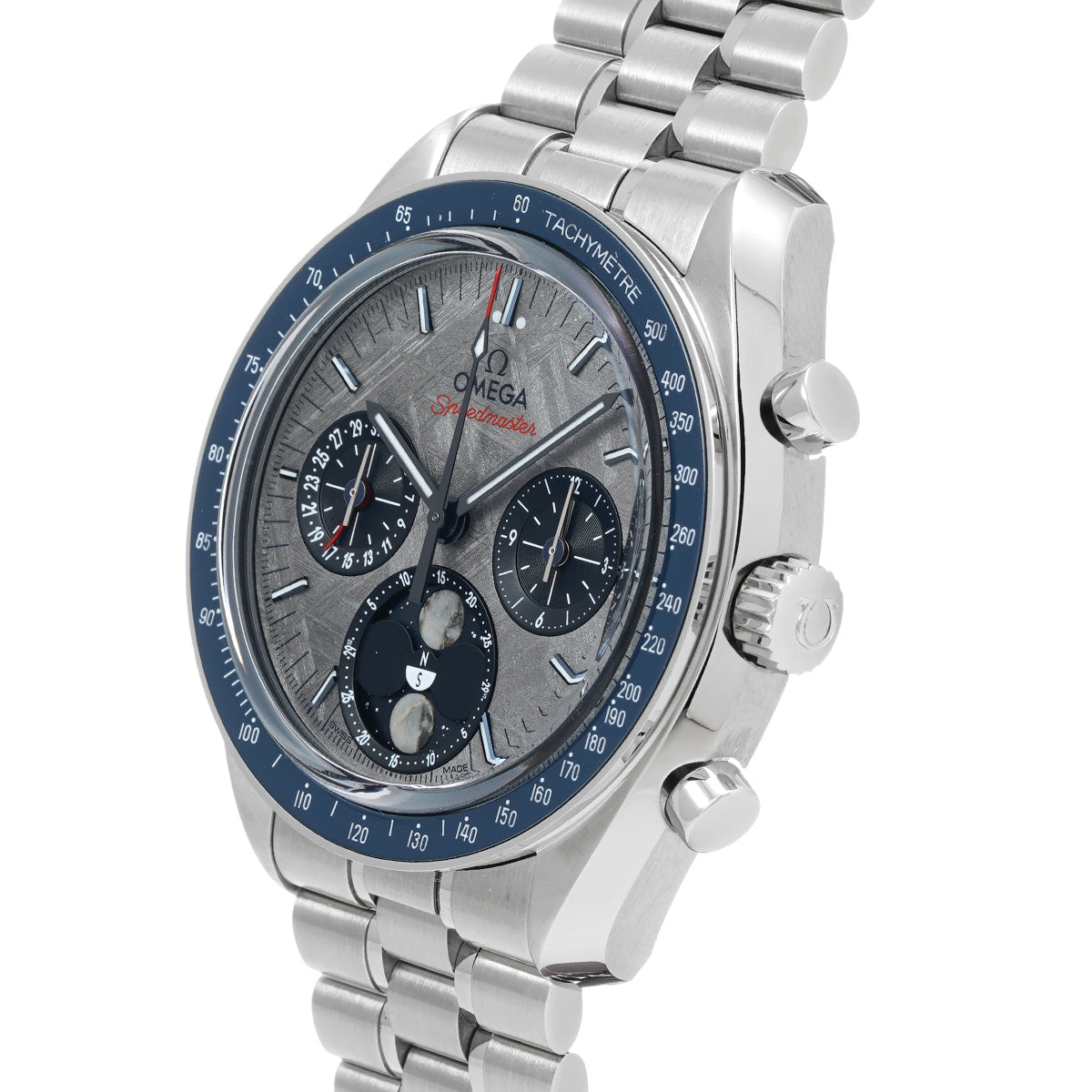 Speedmaster Moonphase Meteorite Co-Axial Master Chronometer 304.30.43.52.06.001 Meteorite/Blue OMEGA Mens [Pre-Owned]