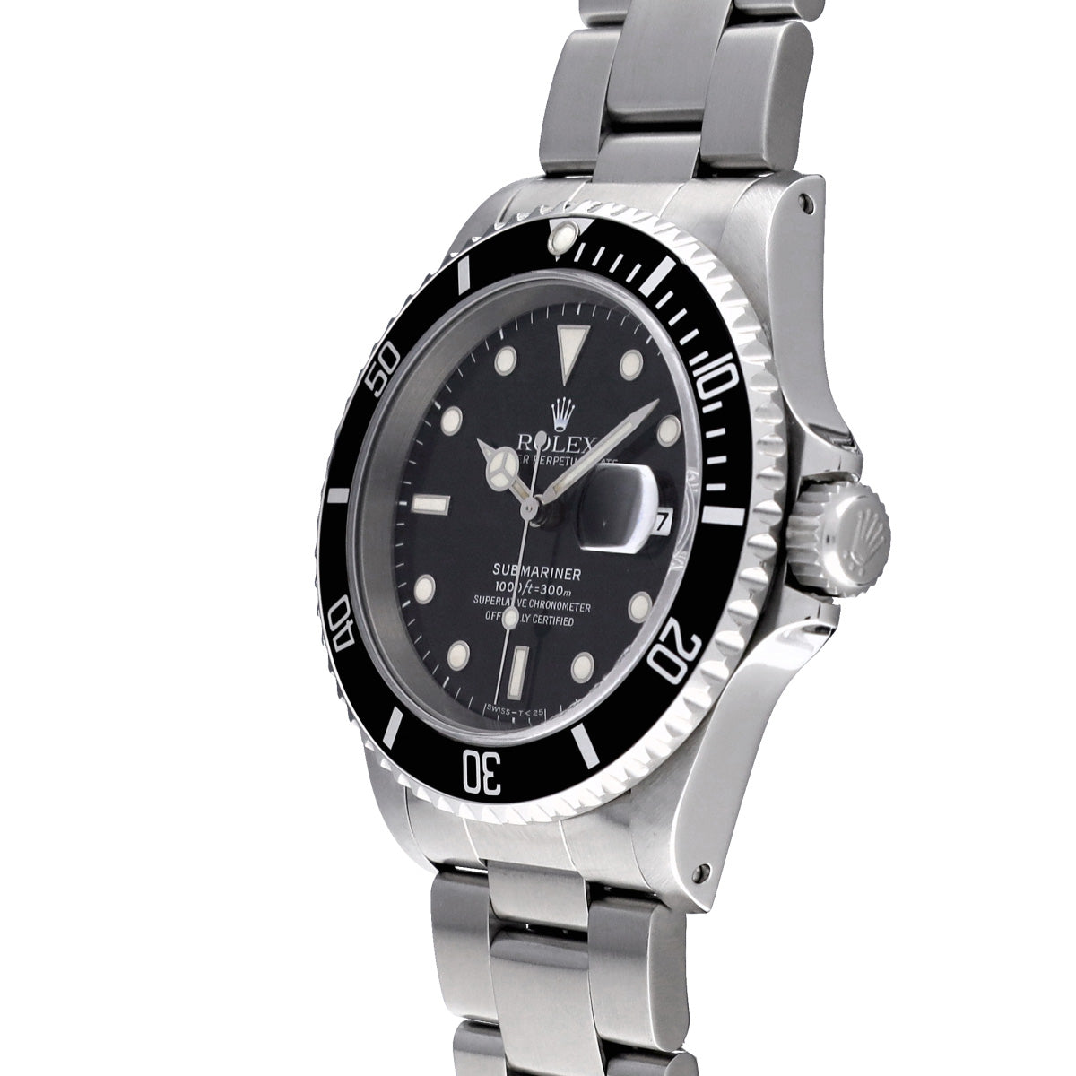 Submariner Date 16610 W (manufactured circa 1996) Black ROLEX Men's [Pre-Owned].