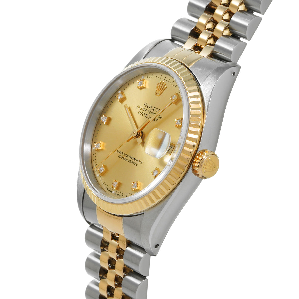 Datejust 16233G E (manufactured circa 1991) Champagne/Diamond ROLEX Men's [Pre-Owned].