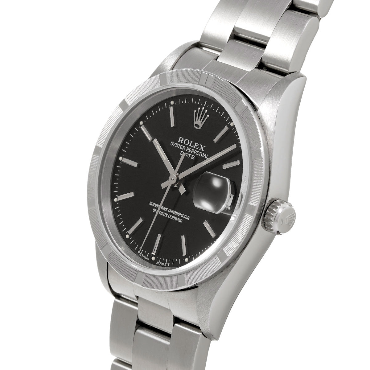 15210 Oyster Perpetual Date W (manufactured circa 1995) Black ROLEX Men's [Pre-Owned].