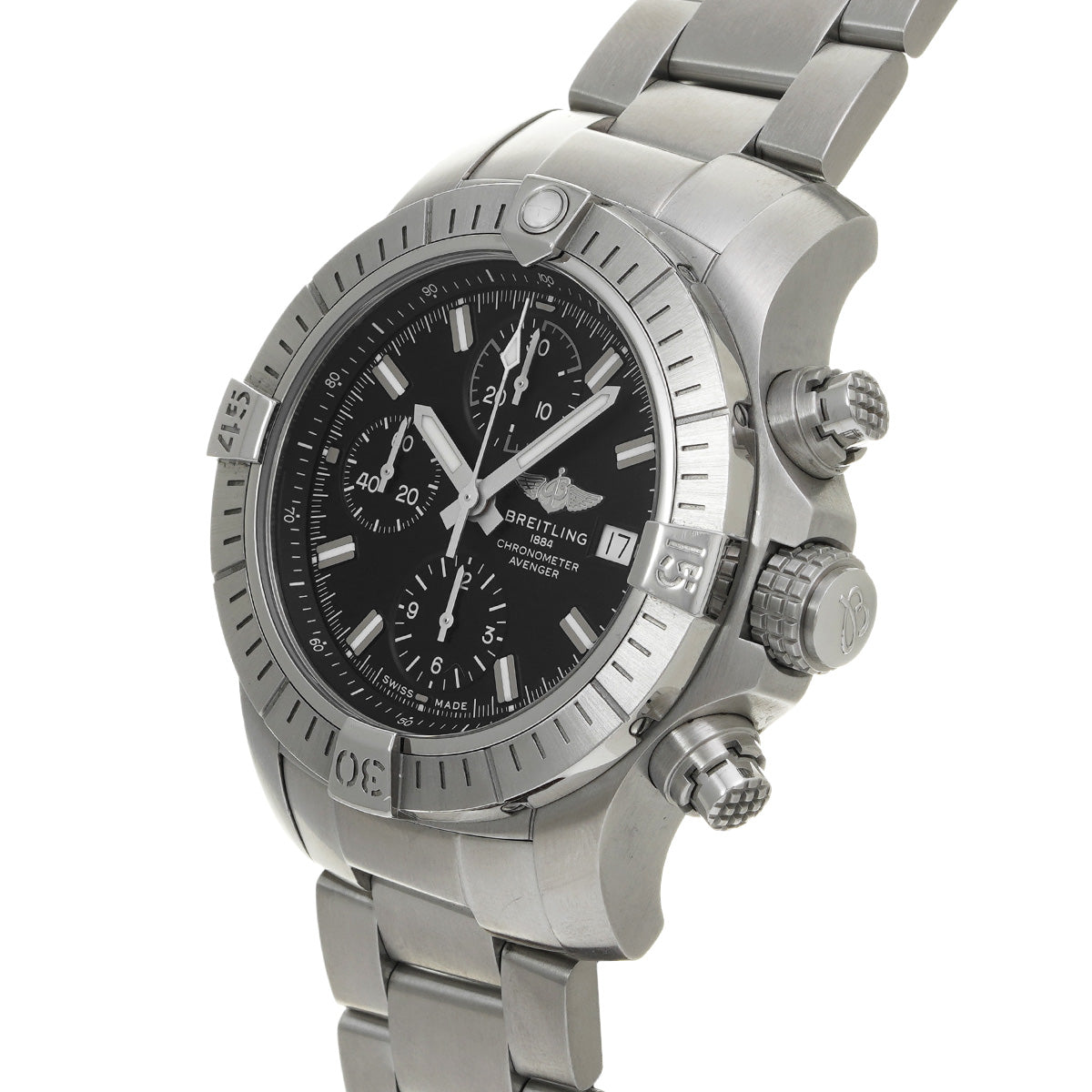 Avenger Chronograph 43 A13385101B1A1 Black BREITLING Men's [Pre-Owned].