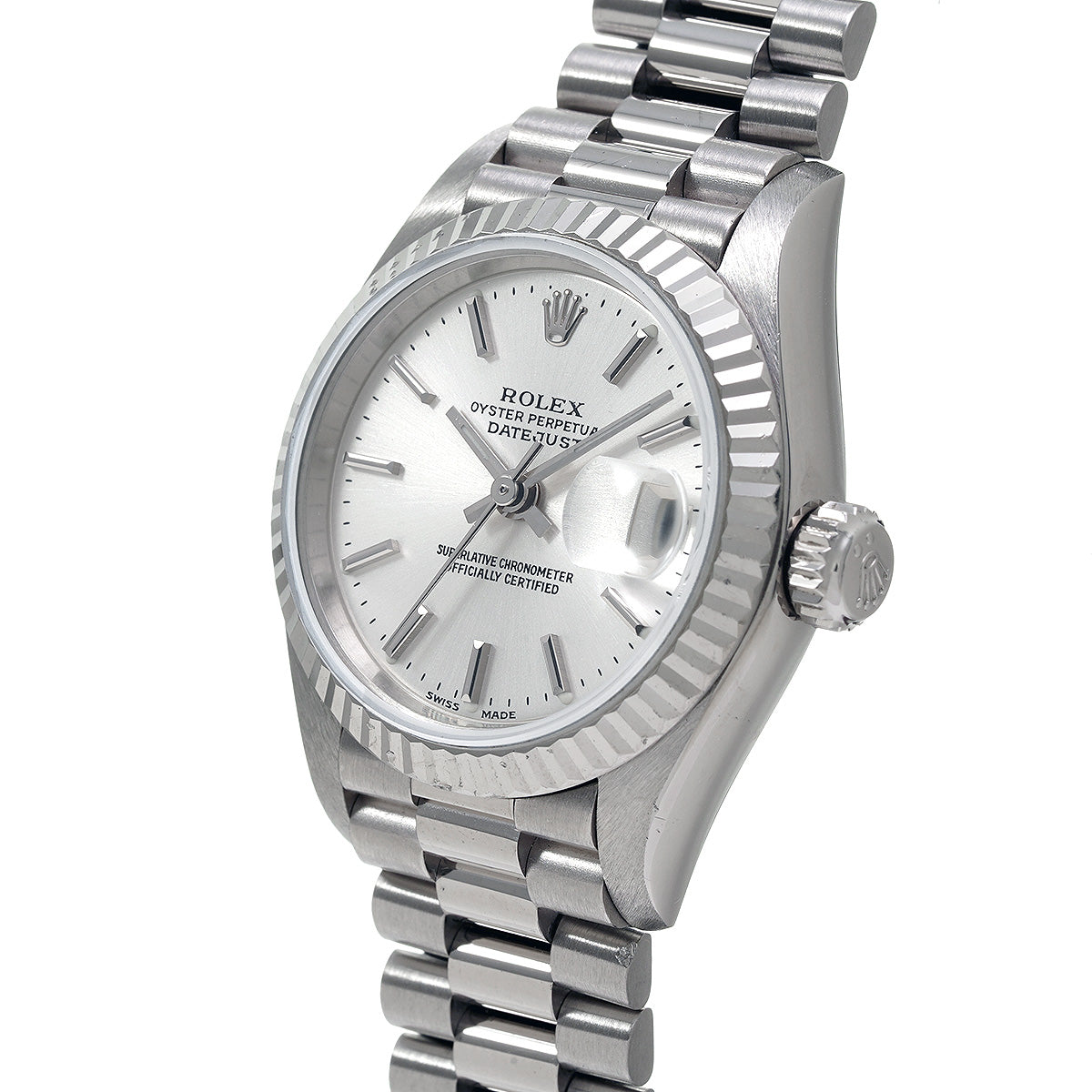 DATE JUST 79179 K (manufactured circa 2001) Silver ROLEX Ladies [Pre-owned].