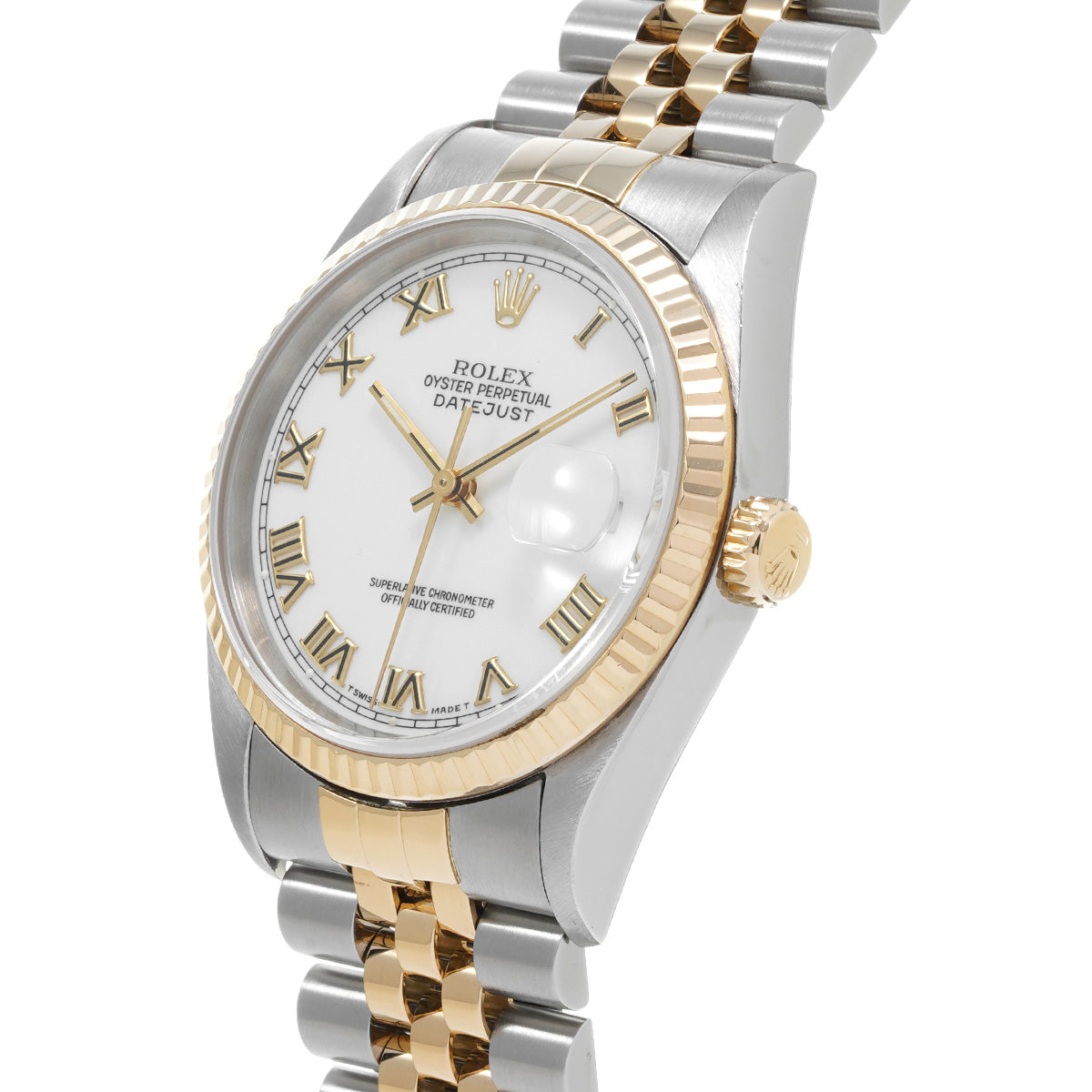 DATE JUST 16233 S (manufactured circa 1993) White ROLEX Men's [Pre-Owned].