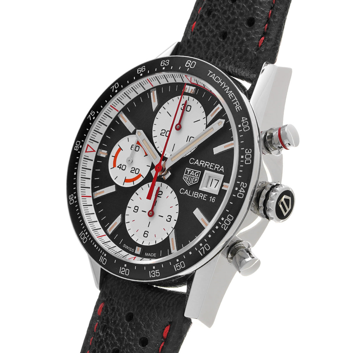 CARRERA Calibre 16 Chronograph CV201AP.FC6429 Black/White TAG HEUER Men's [Pre-Owned]