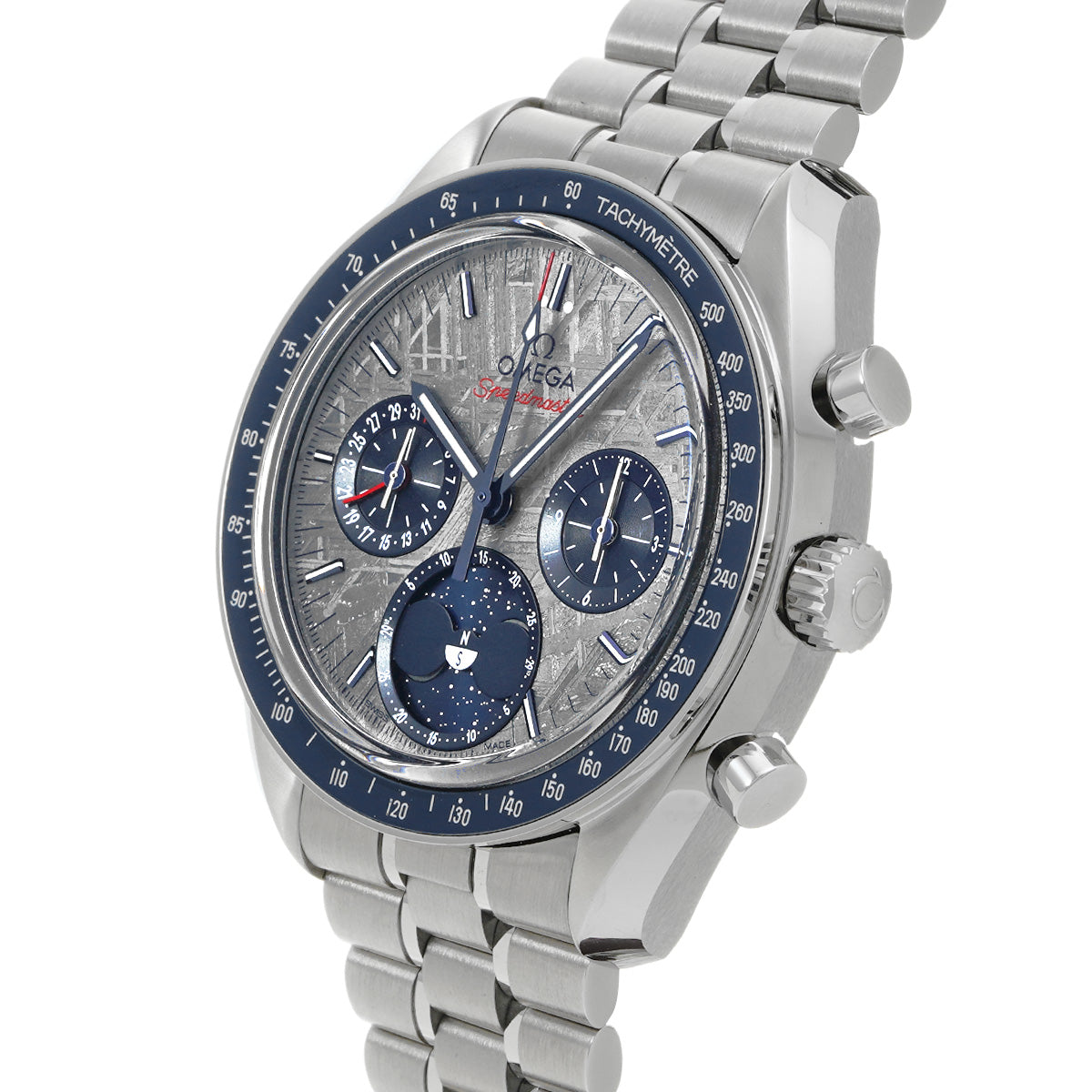 Speedmaster Moonphase Meteorite Co-Axial Master Chronometer 304.30.43.52.06.001 Meteorite/Blue OMEGA Mens [Pre-Owned]