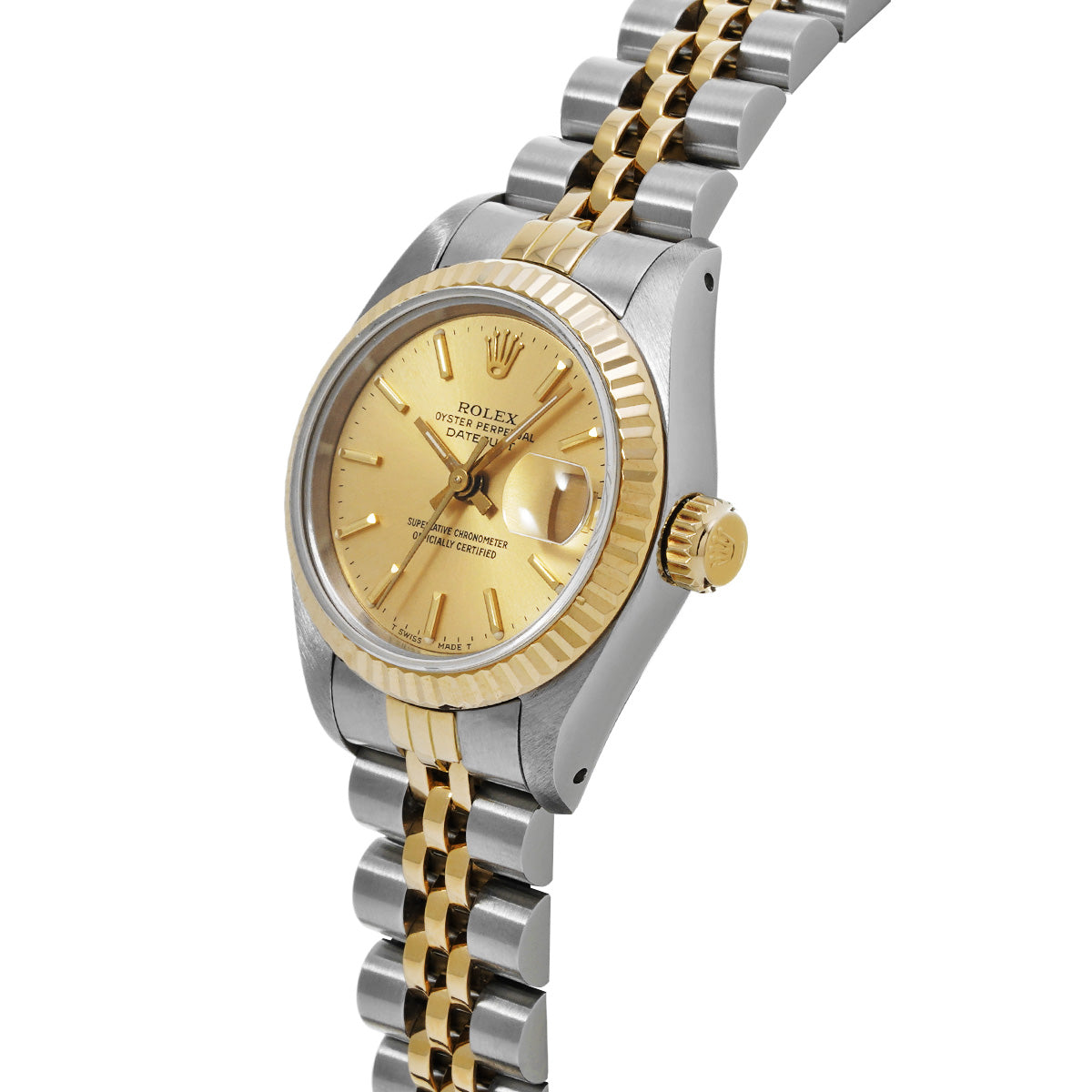 DATE JUST 69173 Series 97 (manufactured circa 1986) Champagne ROLEX Ladies [Pre-Owned].