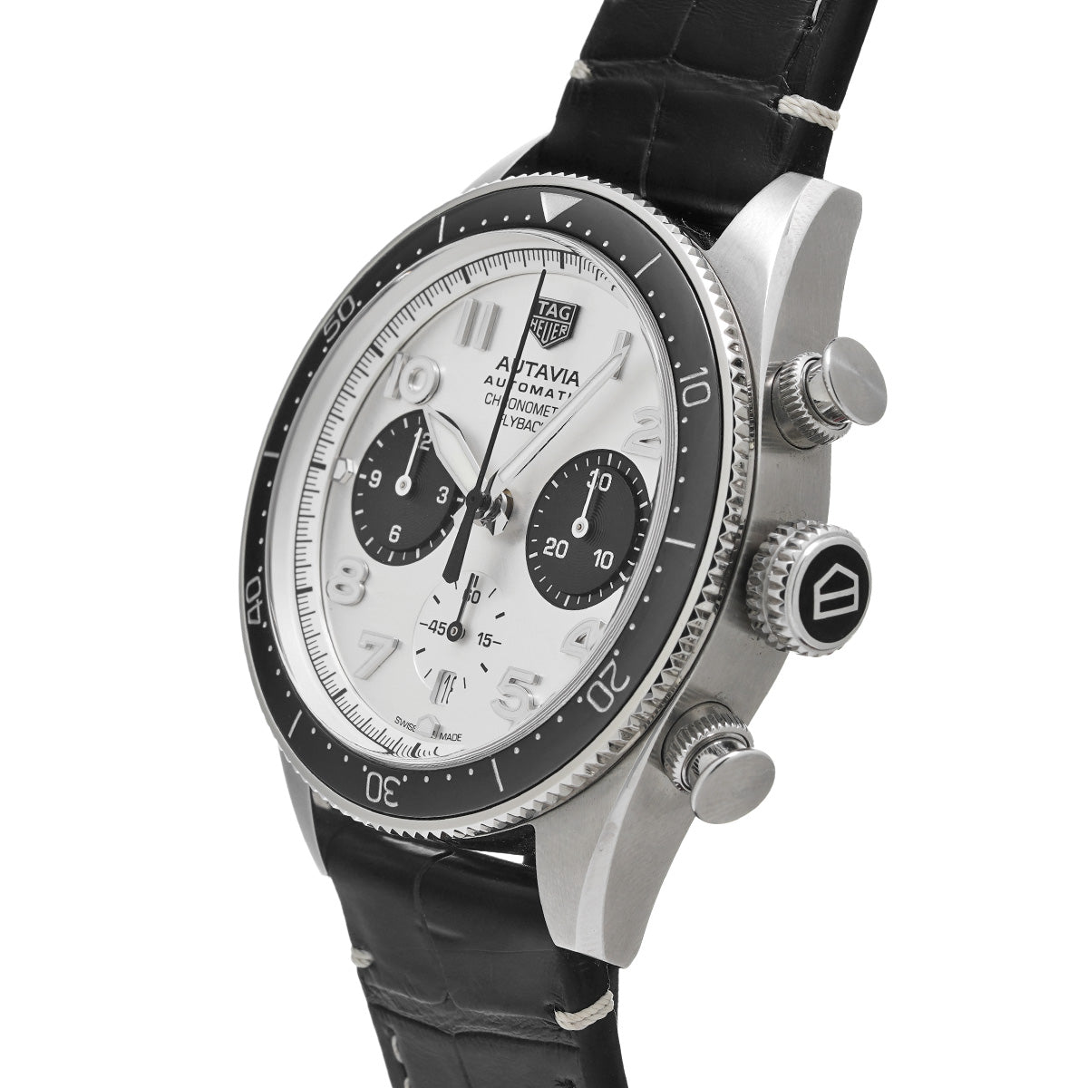 Autavia Calibre Heuer 02 Flyback Chronograph Chronometer CBE511B.FC8279 Silver/Black TAG HEUER Mens [Pre-Owned]