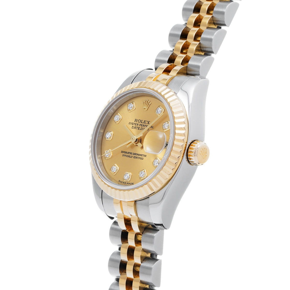 DATE JUST 179173G F (made around 2004) Champagne/Diamond ROLEX Ladies [Pre-Owned].