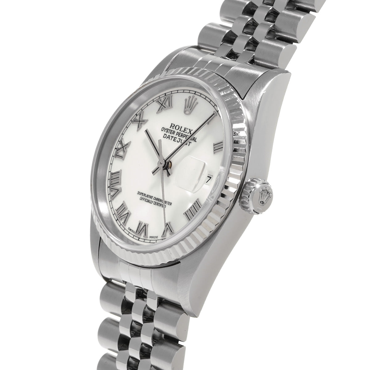 DATE JUST 16234 T (manufactured circa 1997) White ROLEX Men's [Pre-Owned].