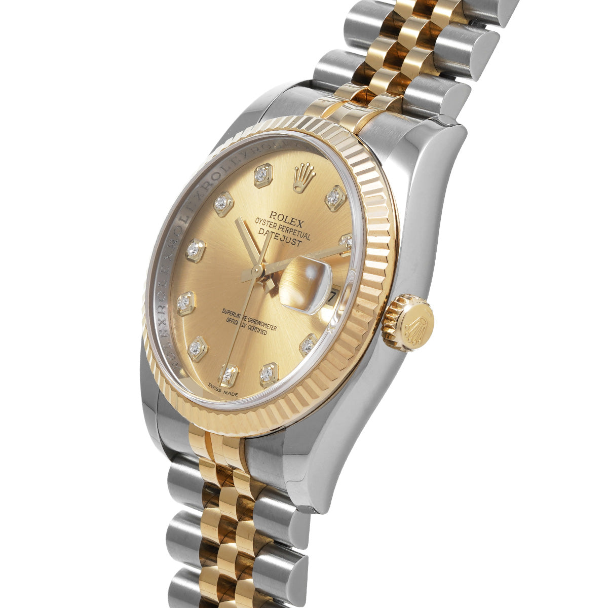 DATE JUST 116233G G (made around 2010) Champagne/Diamond ROLEX Men's [Pre-Owned].