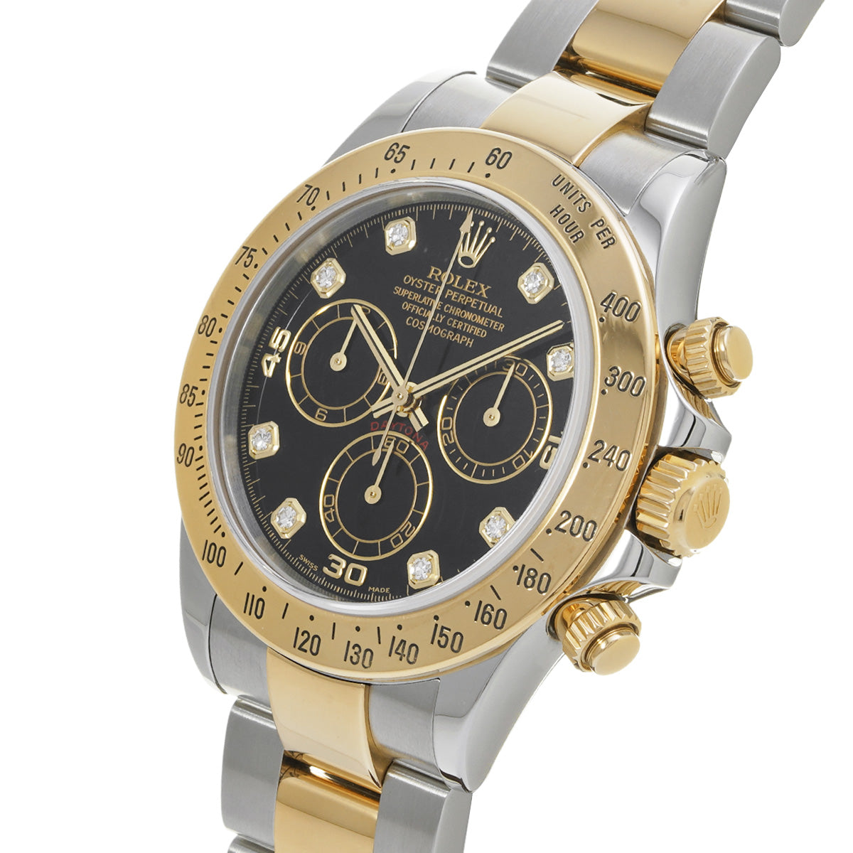 Cosmograph Daytona 116523G Y No. (manufactured around 2002) Black/Diamond ROLEX Men's [Pre-Owned].