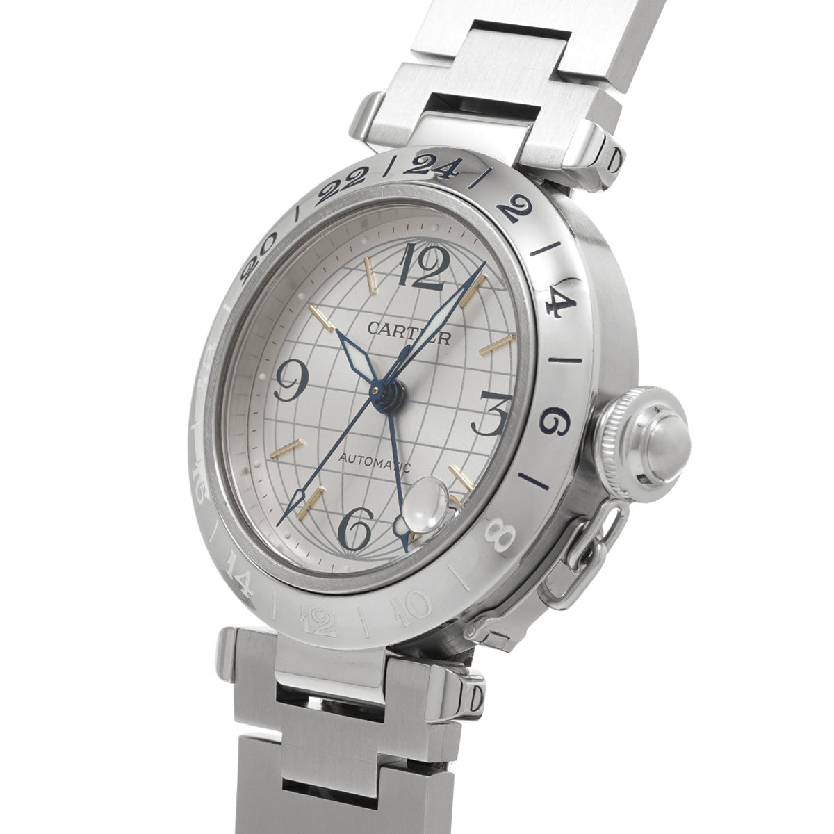 W31029M7 Pasha C Meridian GMT Silver CARTIER Unisex [Pre-Owned].