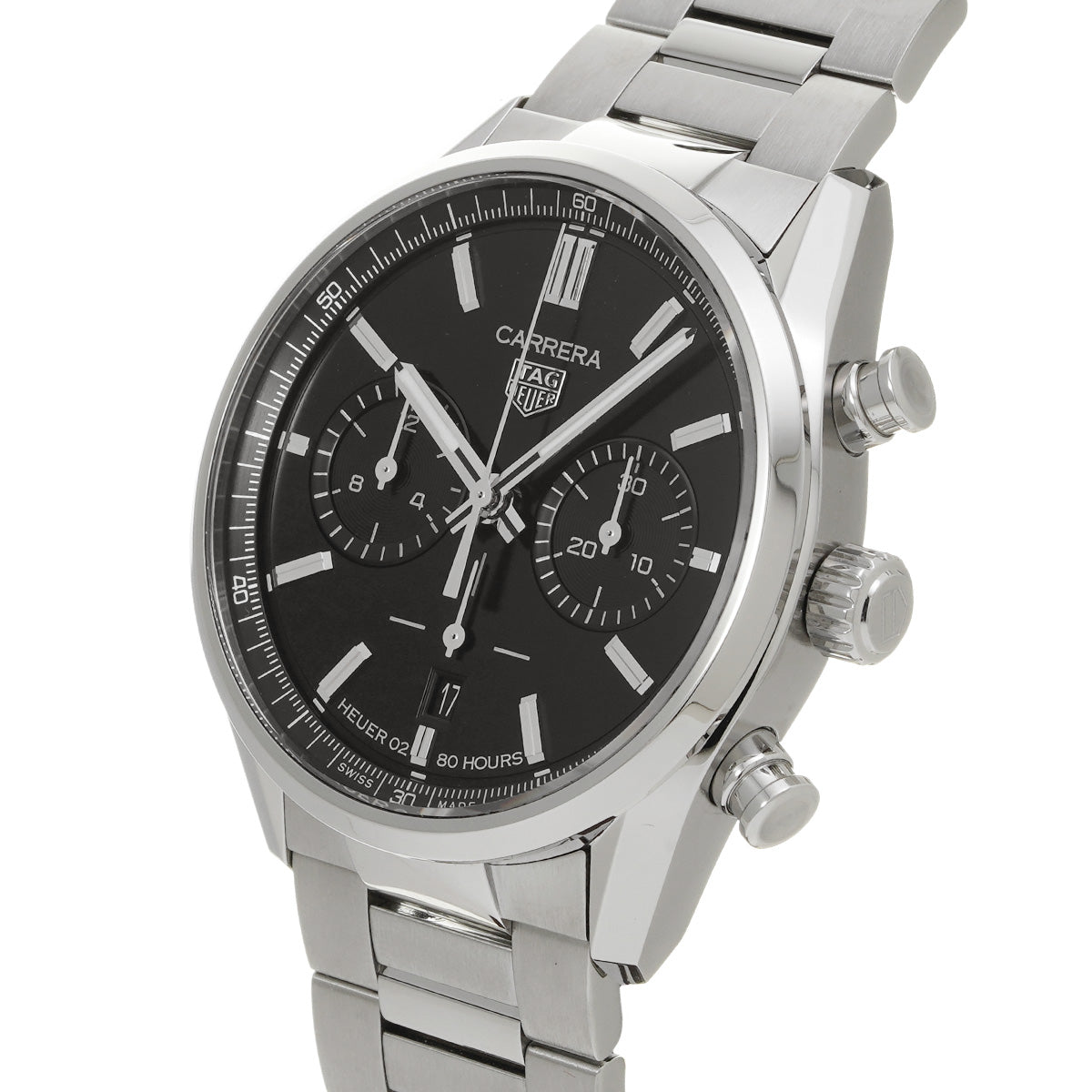 CARRERA Calibre Heuer 02 Chronograph CBN2010.BA0642 Black TAG HEUER Men's [Pre-Owned].