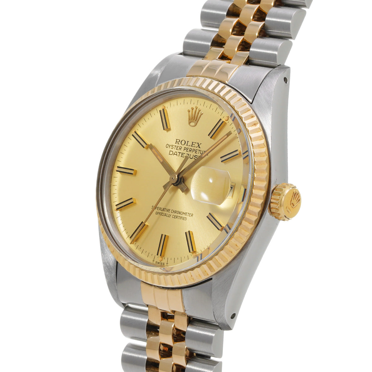 DATE JUST 16013 80's (manufactured circa 1983) Champagne ROLEX Men's [Pre-Owned].