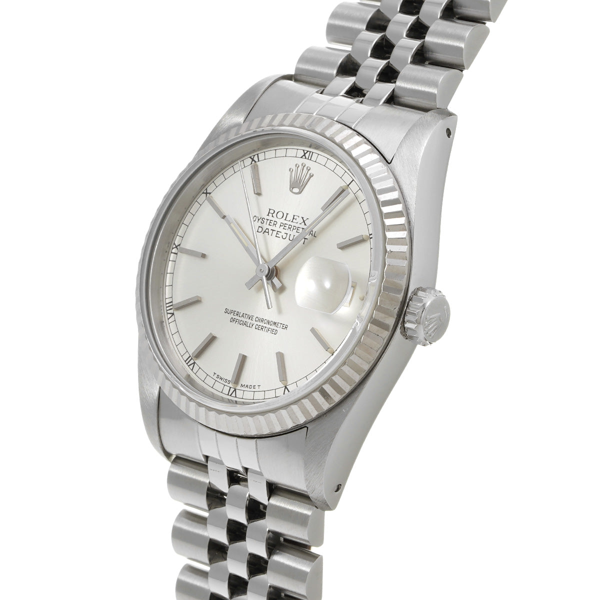 Datejust 16234 L (manufactured circa 1990) Silver ROLEX Men's [Pre-Owned].