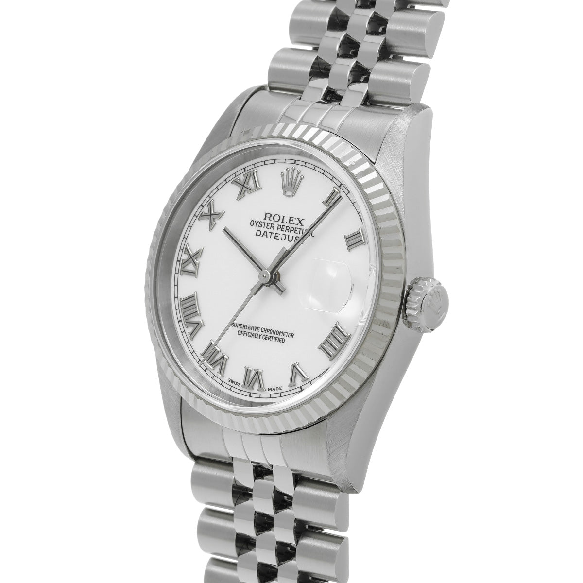 DATE JUST 16234 T (manufactured circa 1997) White ROLEX Men's [Pre-Owned].