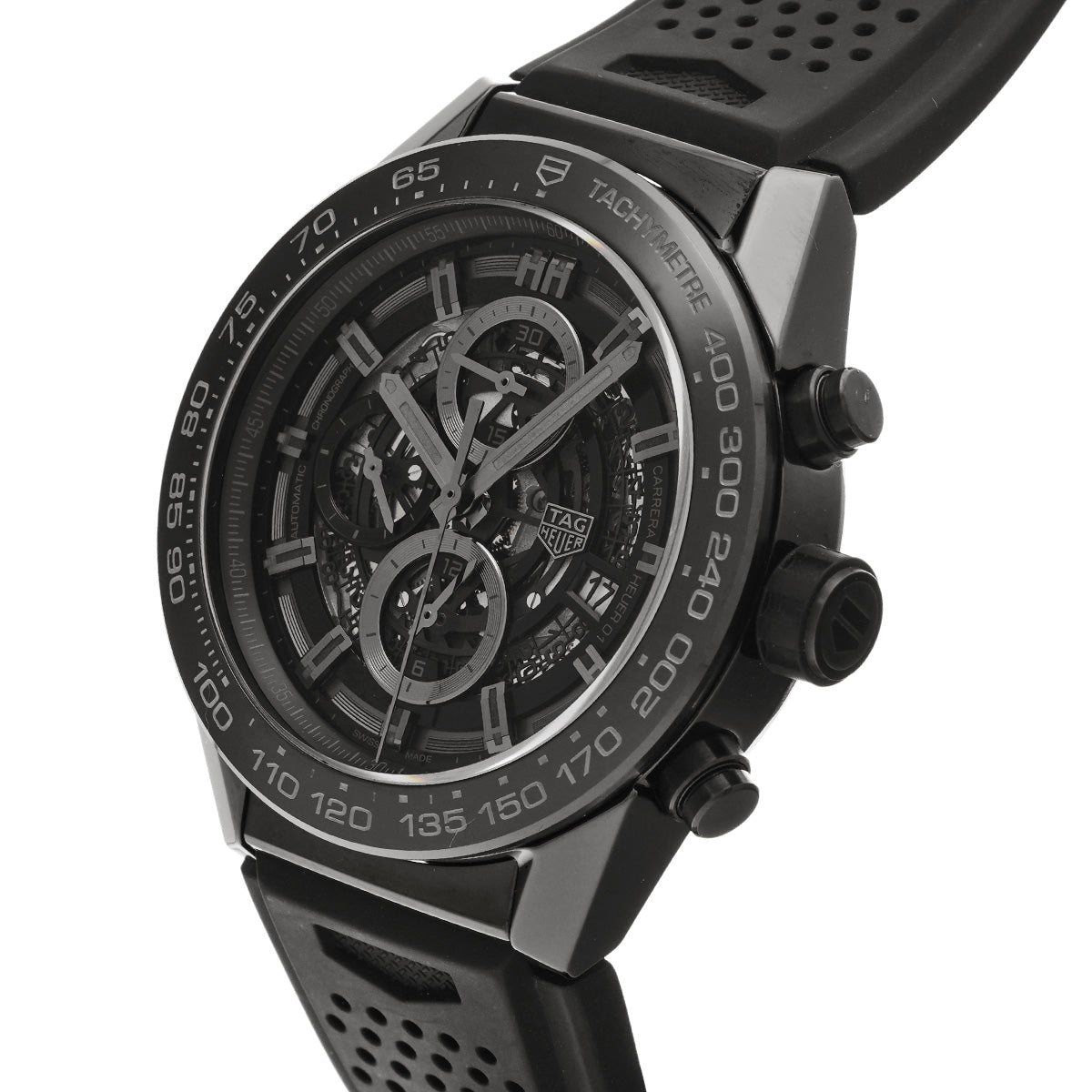 CARRERA CALIBRE HEUER 01 Chronograph CAR2A90.FT6071 Black TAG HEUER Men's [Pre-Owned].