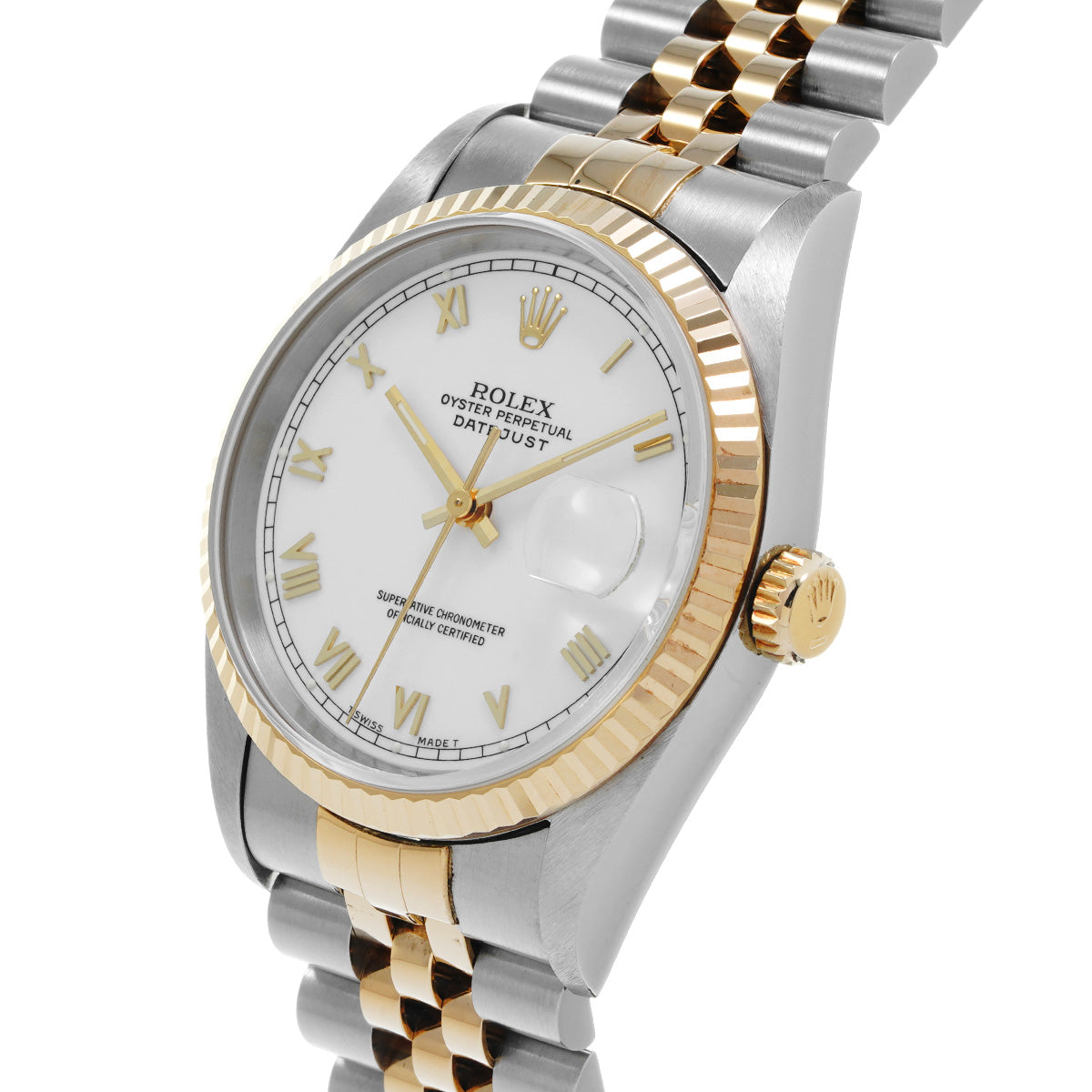 DATE JUST 16233 S (manufactured circa 1993) White ROLEX Men's [Pre-Owned].
