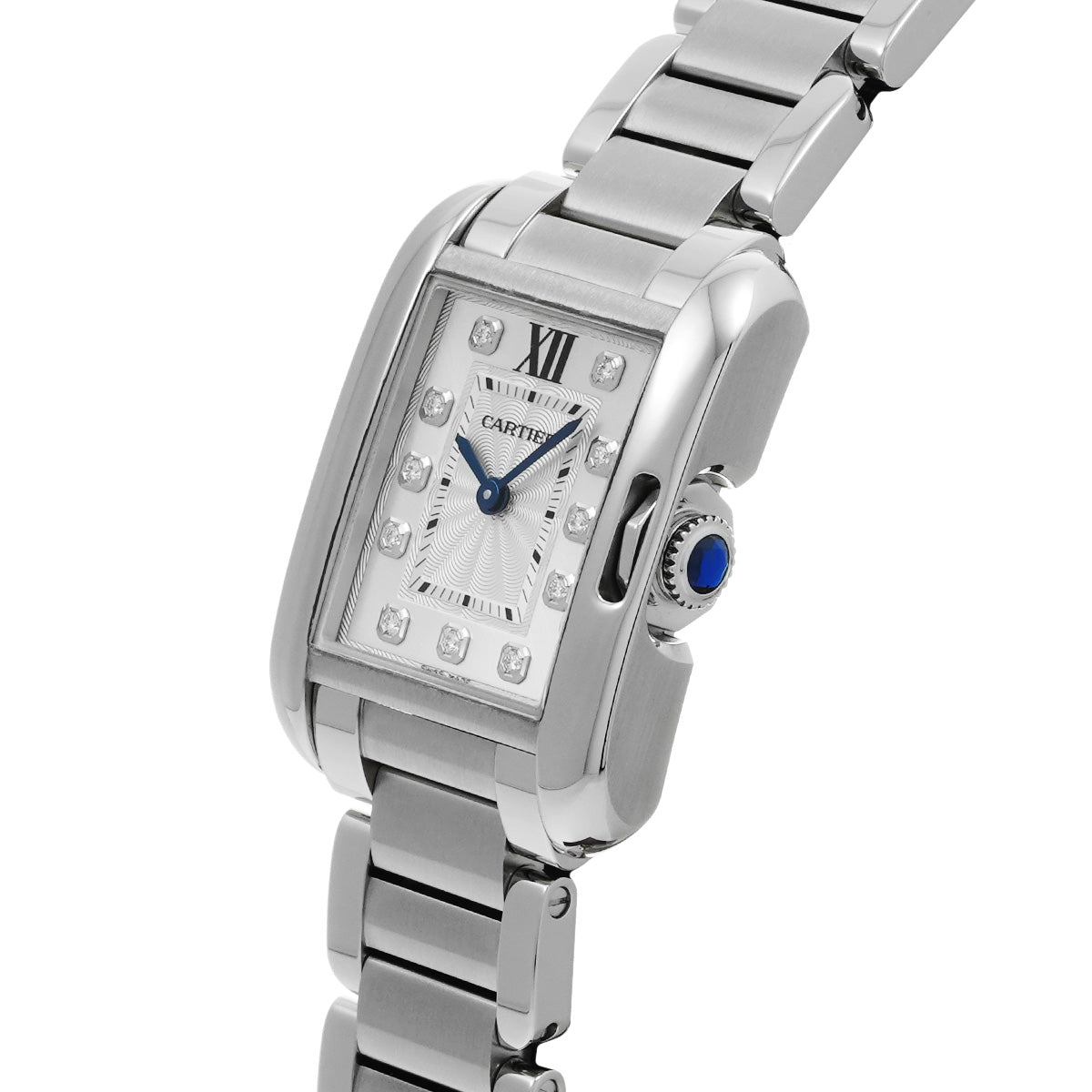 Tank Anglaise SM W4TA0003 Silver/Diamond CARTIER Ladies [Pre-owned]