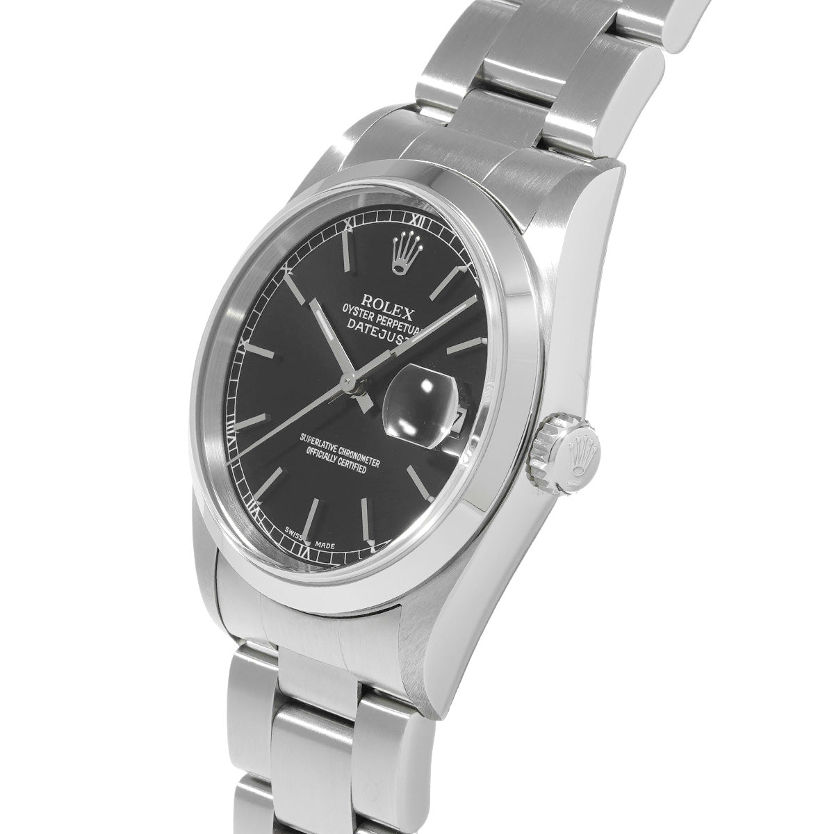 DATE JUST 16200 Y (made around 2002) Black ROLEX Men's [Pre-owned].