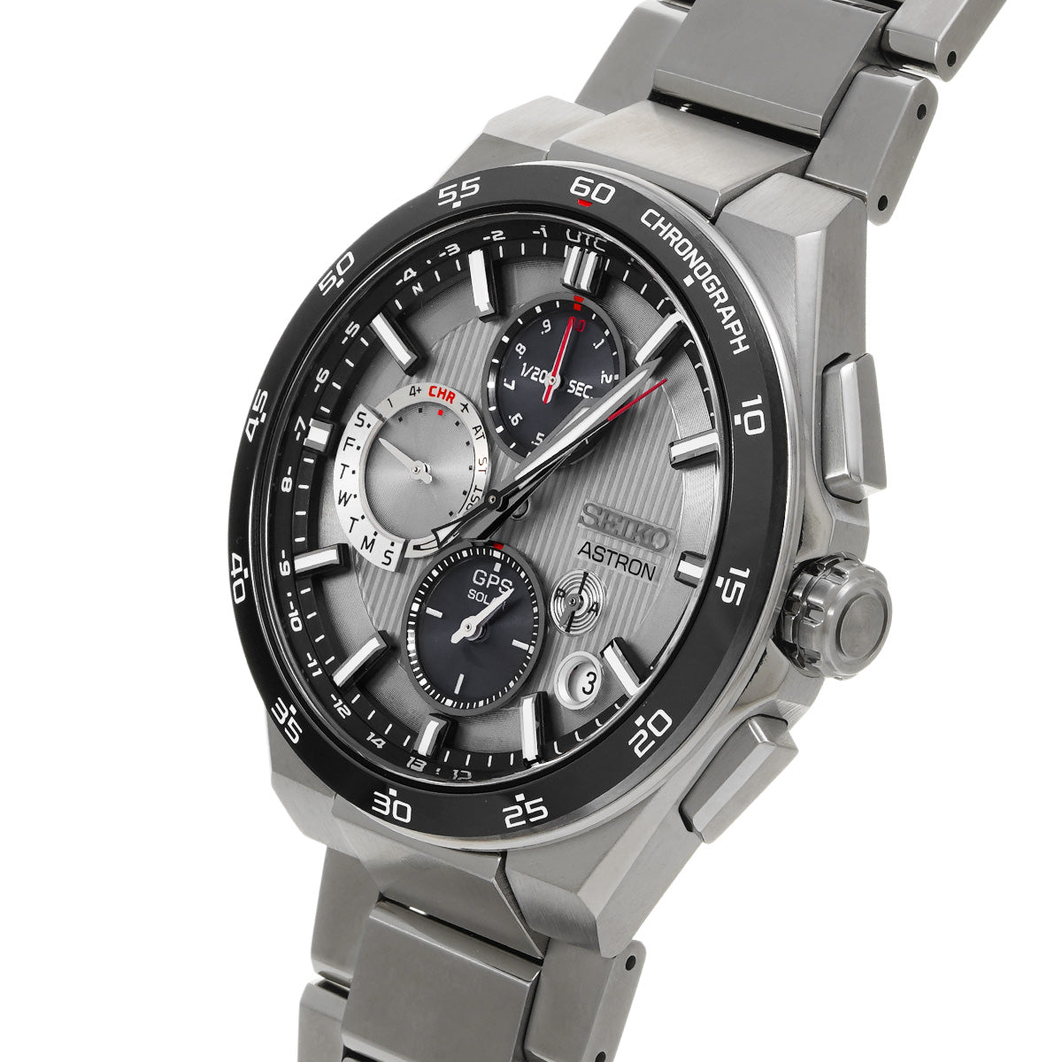 Astron Dual Time Chronograph SBXC153 Silver/Black SEIKO Men's [Pre-Owned].