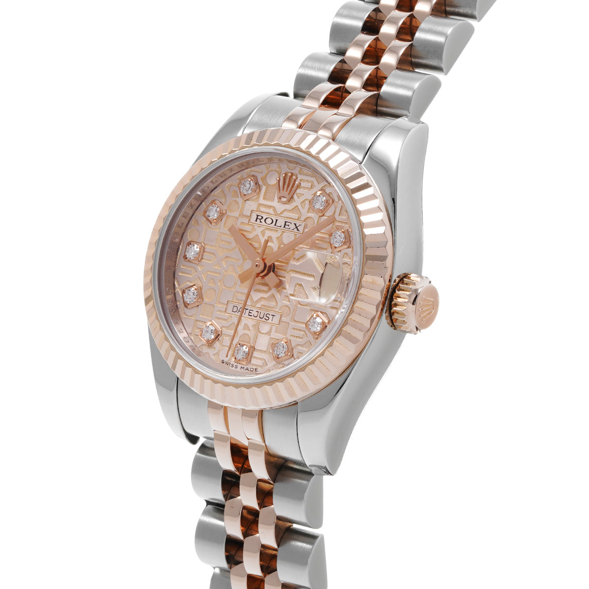 DATE JUST 179171G (manufactured circa 2005) Pink Computer/Diamond ROLEX Ladies [Pre-Owned].