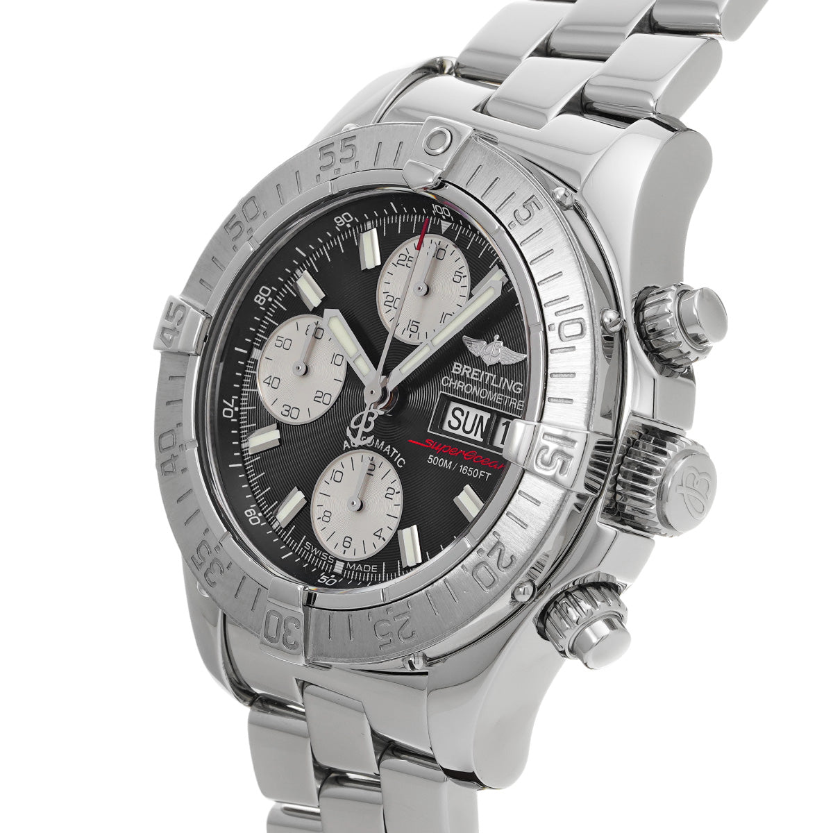 Chrono Super Ocean A111B00PRS Black/Silver BREITLING Men's [Pre-Owned]